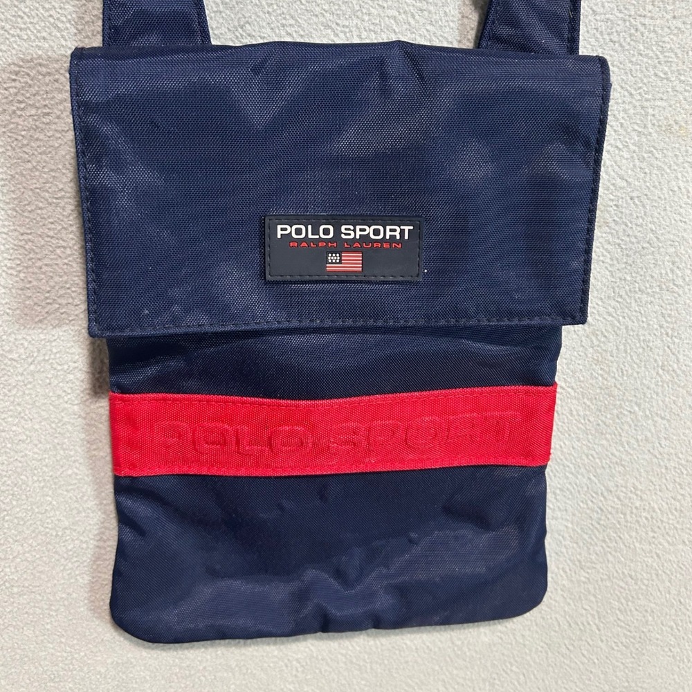 Polo Sport Ralph Lauren Crossbody Bag Navy Blue Red Vintage 90s Nylon